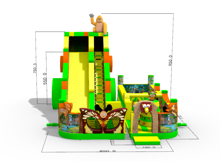 Надувная горка "Джунгли" 12,5*8,5*9,5 м