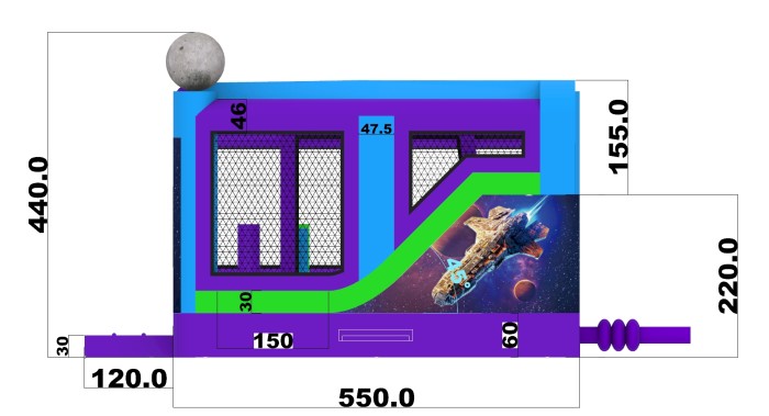 Надувной батут "Рентор космос" 5,5*4*4,4 м