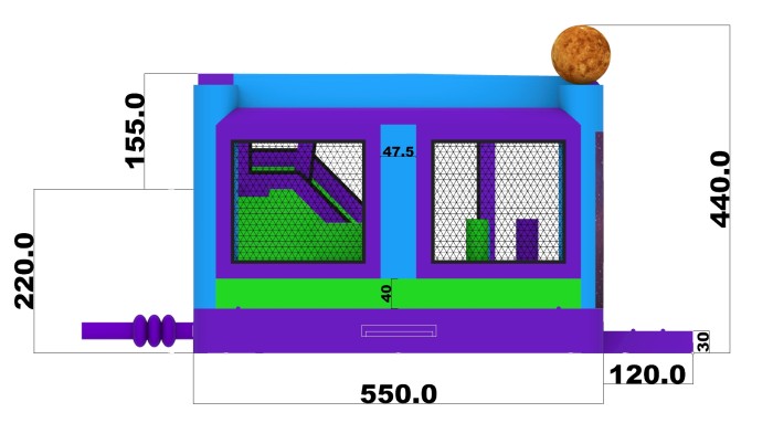 Надувной батут "Рентор космос" 5,5*4*4,4 м