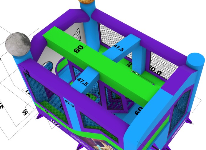 Надувной батут "Рентор космос" 5,5*4*4,4 м
