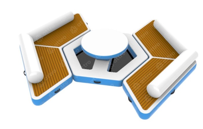 Надувной остров со столиком 3,9*3,2*0,5 м