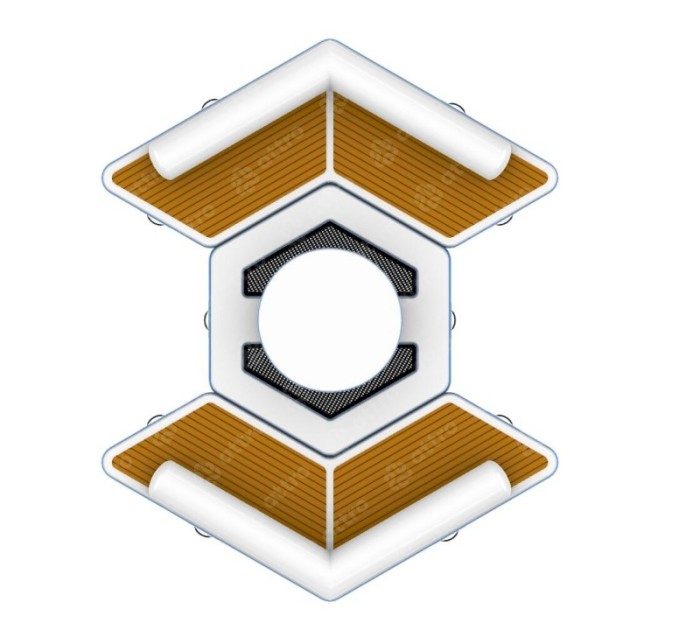 Надувной остров со столиком 3,9*3,2*0,5 м