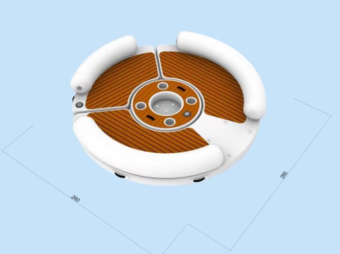 Надувная релакс зона - плавающий бар с диванами