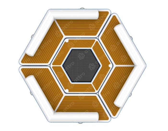 Надувной остров 3,9*3,4*0,5 м