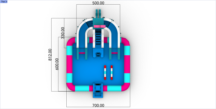 Надувной аквапарк "Розовый Фламинго" 8*7*4,6 м