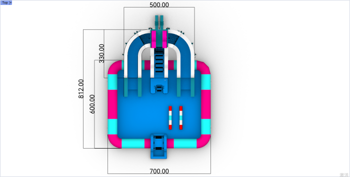 Надувной аквапарк "Розовый Фламинго" 8*7*4,6 м