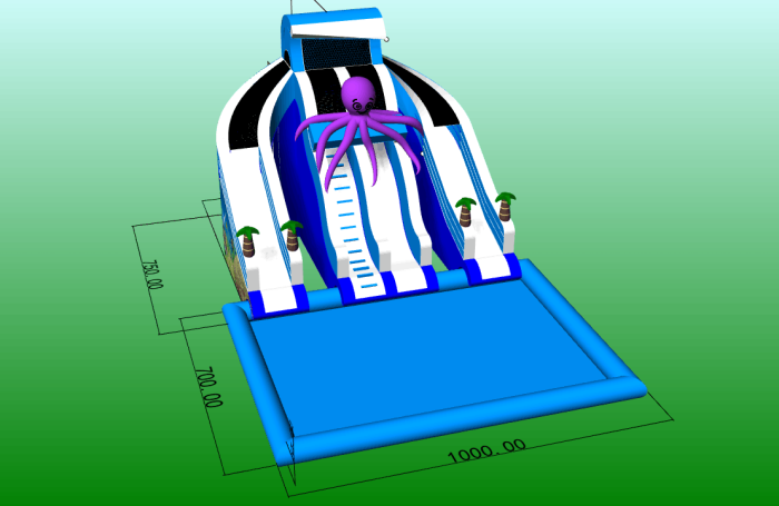 Надувной аквапарк "Осьминог 3" 14*10*7 м