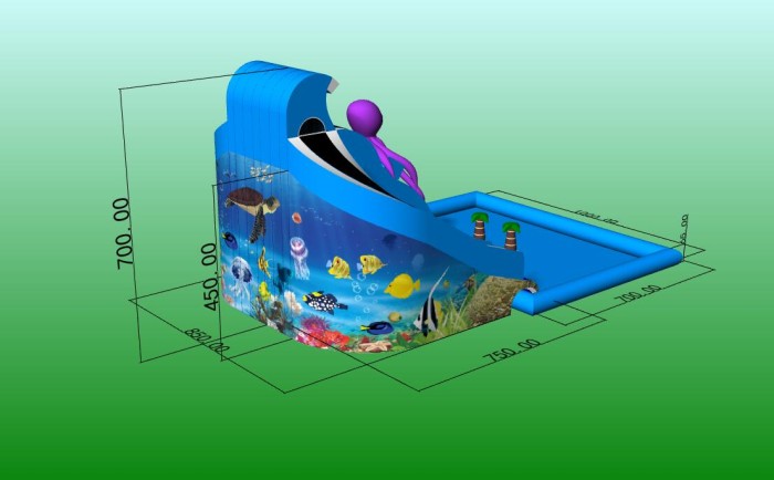 Надувной аквапарк "Осьминог 3" 14*10*7 м