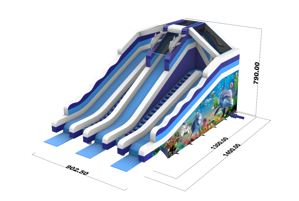 Надувной аквапарк «Трипл Дельфин» 24*14*8 м