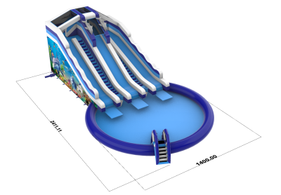 Надувной аквапарк «Трипл Дельфин» 24*14*8 м