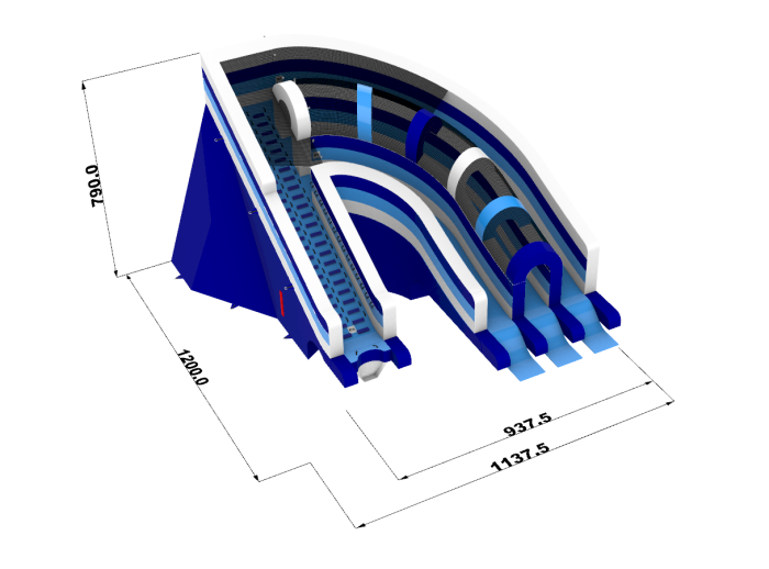 Надувной аквапарк «Радуга» 23*21*8 м