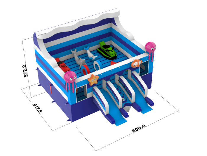 Надувной аквапарк «Радуга» 23*21*8 м