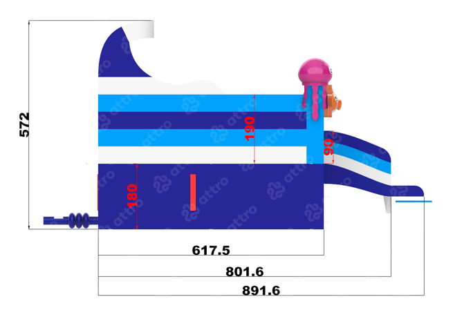 Надувной аквапарк «Радуга» 23*21*8 м