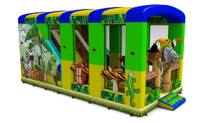 Надувной батут "Сафари с крышей" 12*6*6 м 