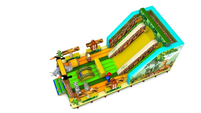 Надувной батут "Сафари с крышей" 12*6*6 м 