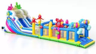 Надувная полоса препятствий «Море» 17*4*6,5 м