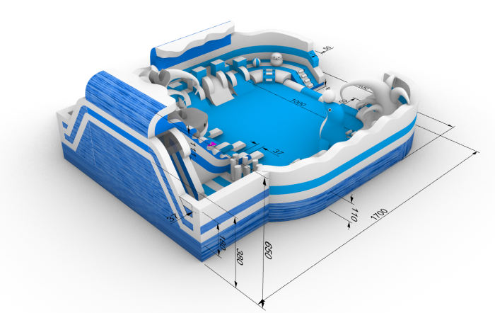 Надувной аквапарк "Белая Акула" 17*14*6,5 м