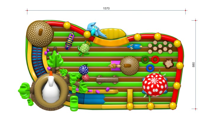 Надувной батут "Лес мечты" 16*9*9 м