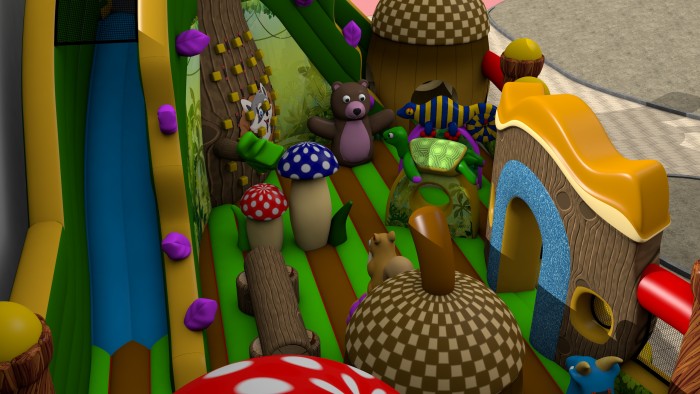 Надувной батут "Лес мечты" 16*9*9 м