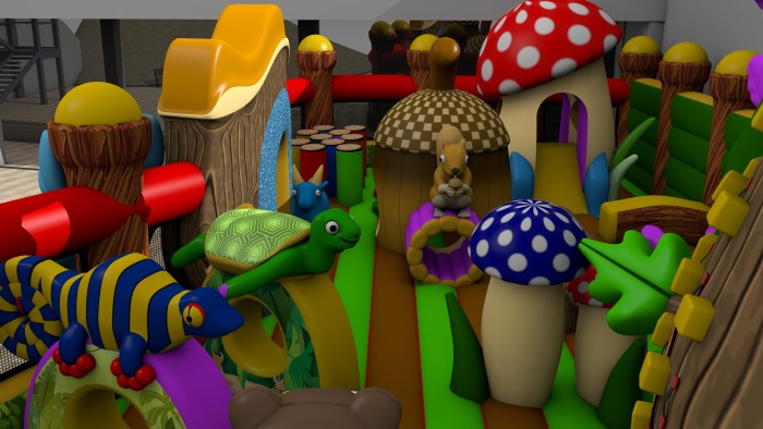 Надувной батут "Лес мечты" 16*9*9 м