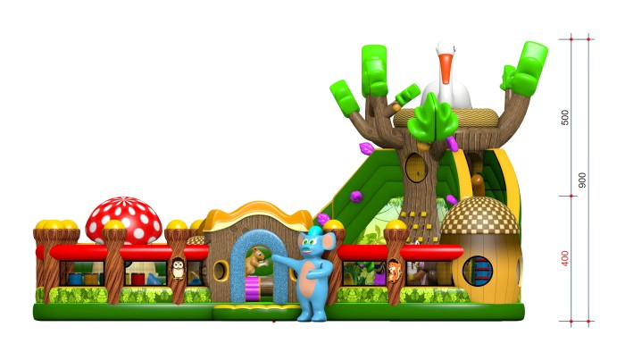 Надувной батут "Лес мечты" 16*9*9 м