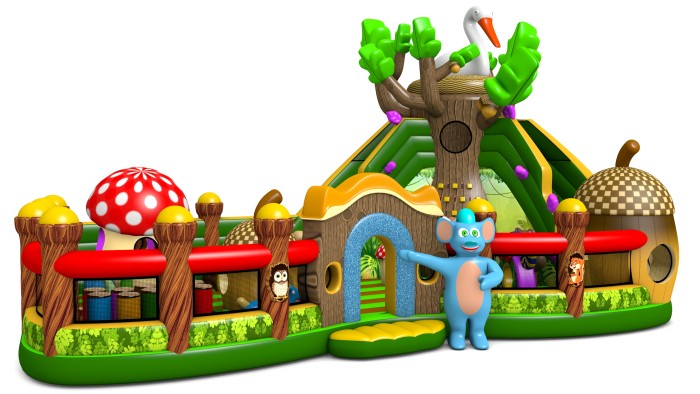 Надувной батут "Лес мечты" 16*9*9 м