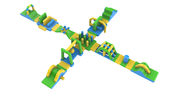 Надувной инвентарь для развлечений  «Надувная спортивная площадка» 15*11,2*1,68
