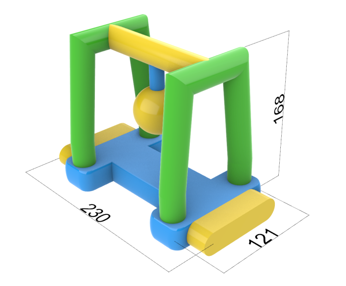 Надувной инвентарь для развлечений  «Надувная спортивная площадка» 15*11,2*1,68