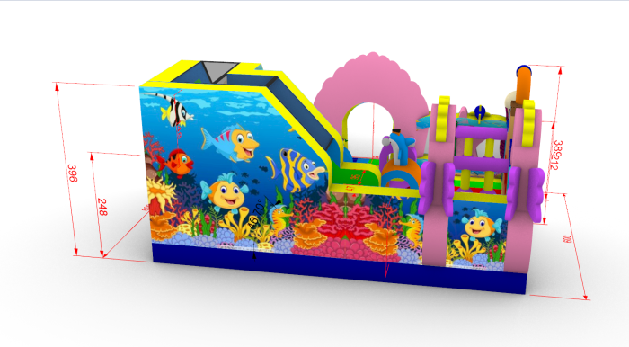 Надувной батут "Подводный мир", размер 8*6*4 м