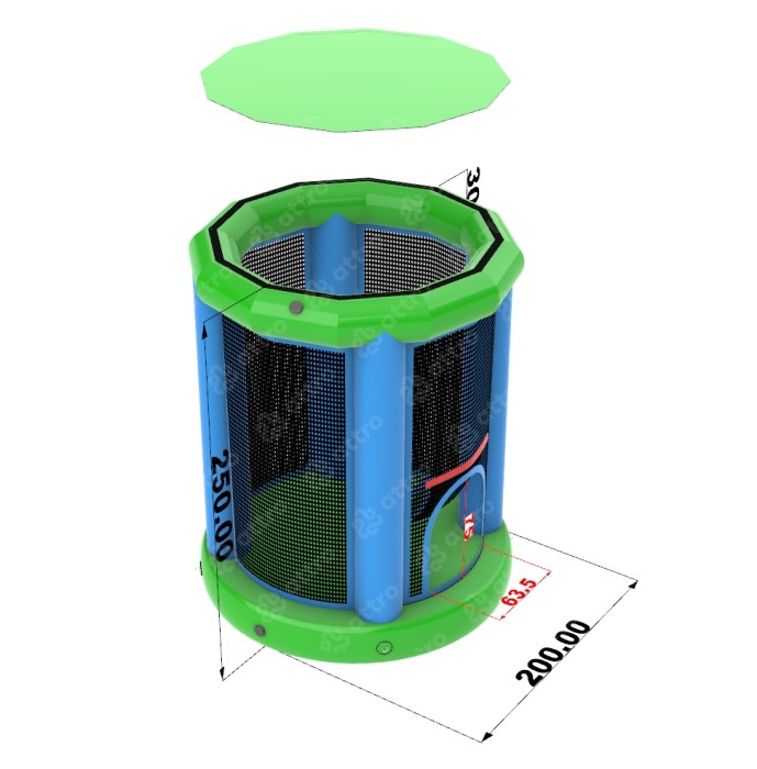 Надувной спортивный батут (Китай) 2*2*2,5 м 