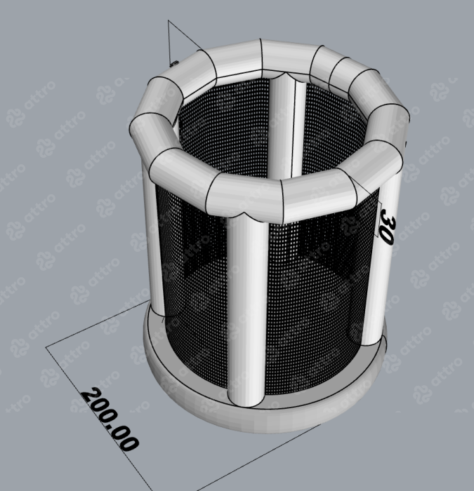 Надувной спортивный батут (Китай) 2*2*2,5 м 