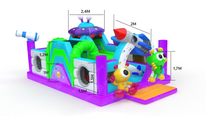 Надувная горка "Гости из космоса" 7*5*3,1 м