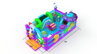 Надувная горка "Гости из космоса" 7*5*3,1 м