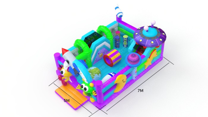 Надувная горка "Гости из космоса" 7*5*3,1 м