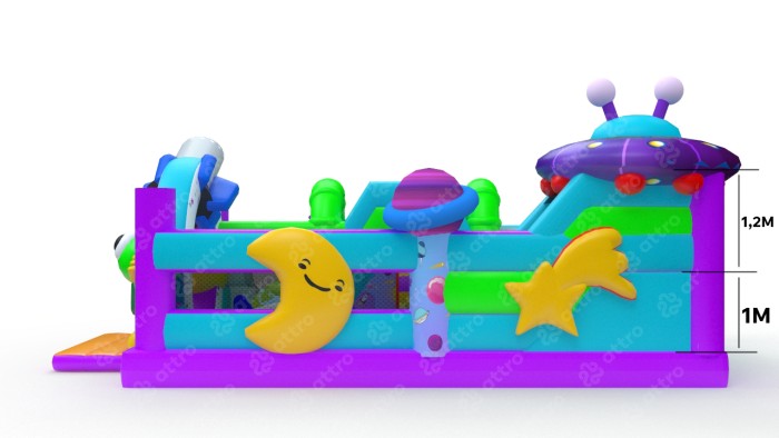 Надувная горка "Гости из космоса" 7*5*3,1 м