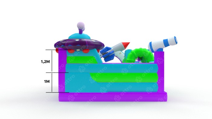 Надувная горка "Гости из космоса" 7*5*3,1 м