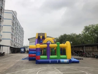 Надувная горка "Миньоны" 14*6*6,4 м