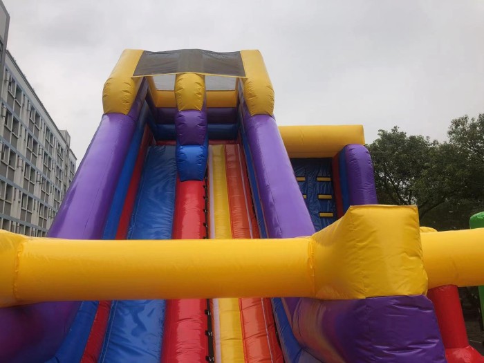 Надувная горка "Миньоны" 14*6*6,4 м