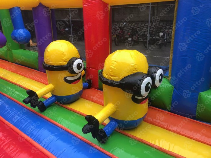 Надувная горка "Миньоны" 14*6*6,4 м