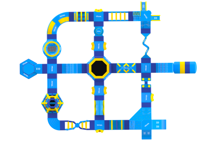 Надувной аквапарк "Игропарк" размер 36*28 м