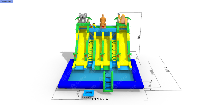 Надувной аквапарк "Гавань" 15*12*8,6 м