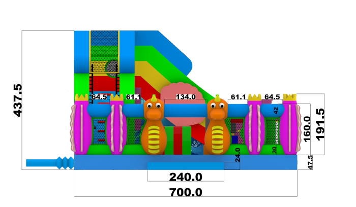 Надувная горка "Морское приключение" 7*6*4,4 м
