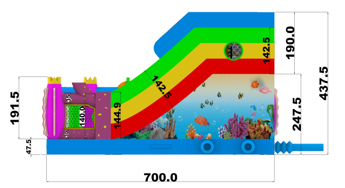 Надувная горка "Морское приключение" 7*6*4,4 м