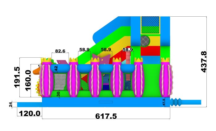 Надувная горка "Морское приключение" 7*6*4,4 м