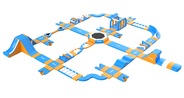 Надувной аквапарк "Игропарк" размер 35*35 м