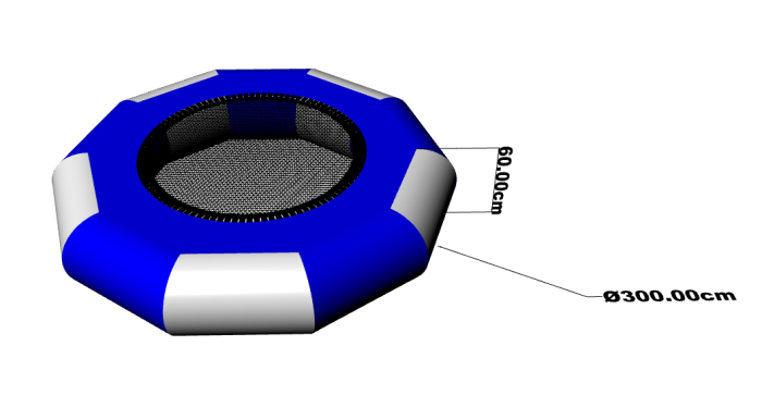 Надувной водный Батут с банджи тросом