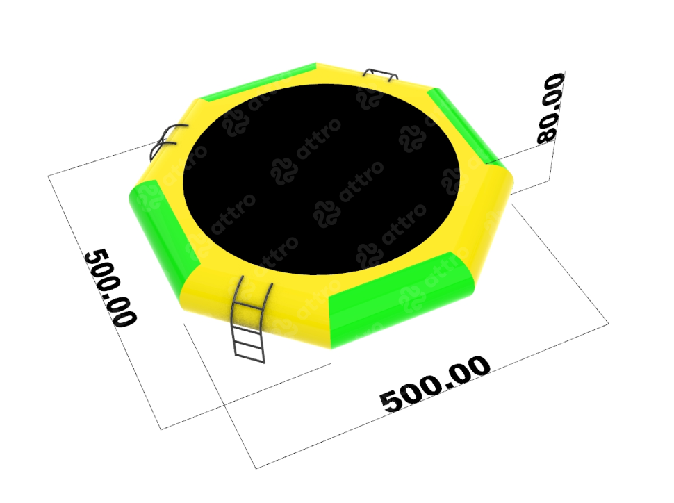 Надувной водный Батут с банджи тросом