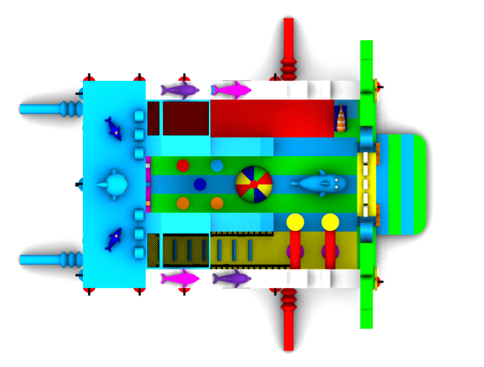 Надувная горка "Подводная братва" 7*5*4,2 м