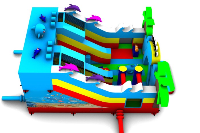 Надувная горка "Подводная братва" 7*5*4,2 м