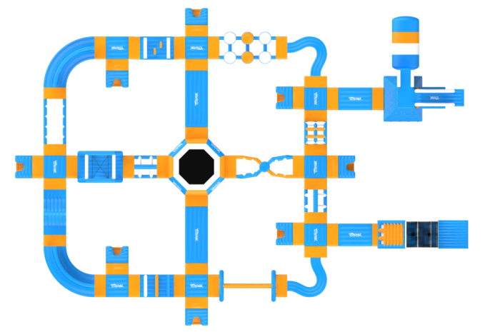 Надувной аквапарк "Игропарк" размер 40*28 м 